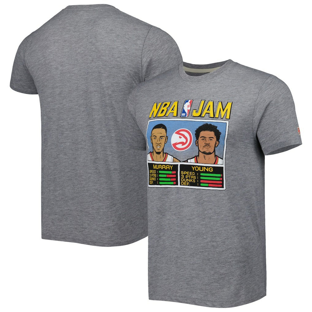 Dejounte Murray & Trae Young Atlanta Hawks Homage NBA Jam Tri-Blend T-Shirt On Sale