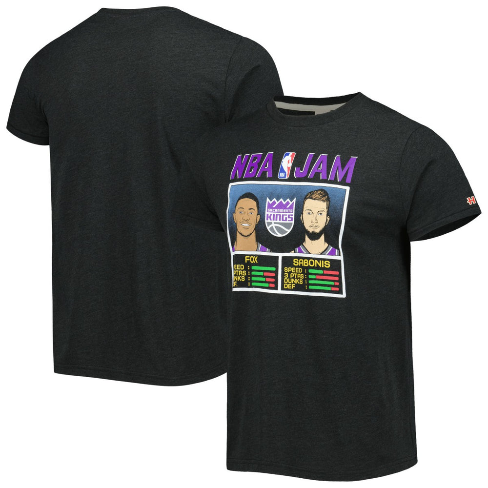 De'Aaron Fox & Domantas Sabonis Sacramento Kings Homage NBA Jam Tri-Blend T-Shirt On Sale