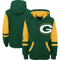 Green Bay Packers Preschool Stadium Color Block Full-Zip Hoodie