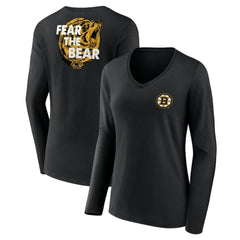 Boston Bruins Women's Territorial Long Sleeve V-Neck T-Shirt On Sale