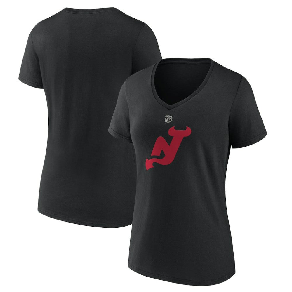 New Jersey Devils Women's Alternate Logo V-Neck T-Shirt Discount