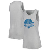 Miami Marlins Soft as a Grape Women's Tri-Blend Tank Top | MLB Sale