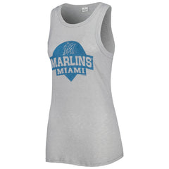 Miami Marlins Soft as a Grape Women's Tri-Blend Tank Top | MLB Sale