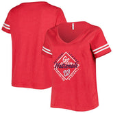 Washington Nationals Soft as a Grape Women's Plus Size V-Neck Jersey T-Shirt | MLB For sale
