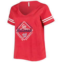 Washington Nationals Soft as a Grape Women's Plus Size V-Neck Jersey T-Shirt | MLB For sale