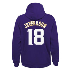 Minnesota Vikings Justin Jefferson Youth Mainliner Player Name & Number Pullover Hoodie