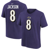 Baltimore Ravens Nike Lamar Jackson Youth Player Name & Number T-Shirt