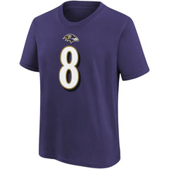 Baltimore Ravens Nike Lamar Jackson Youth Player Name & Number T-Shirt