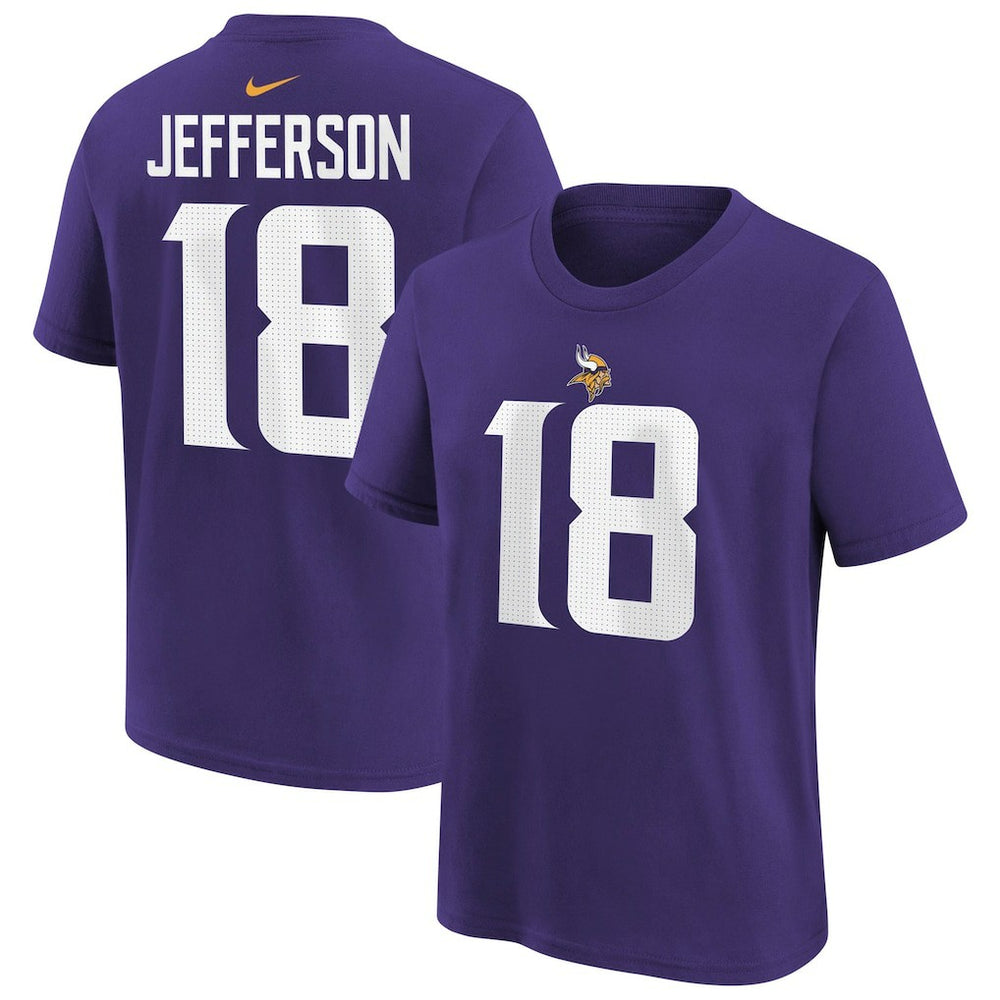 Minnesota Vikings Nike Justin Jefferson Youth Player Name & Number T-Shirt