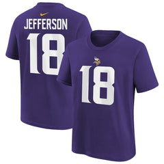 Minnesota Vikings Nike Justin Jefferson Youth Player Name & Number T-Shirt