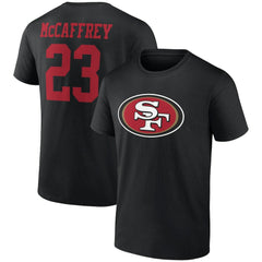 San Francisco 49ers Christian McCaffrey Icon Player Name & Number T-Shirt