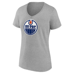 Edmonton Oilers Women's Primary Logo Team V-Neck T-Shirt Sale