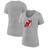 New Jersey Devils Women's Primary Logo Team V-Neck T-Shirt Outlet