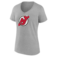 New Jersey Devils Women's Primary Logo Team V-Neck T-Shirt Outlet