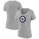 Winnipeg Jets Women's Primary Logo Team V-Neck T-Shirt Outlet