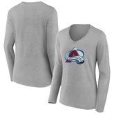 Colorado Avalanche Women's Primary Logo Team Long Sleeve V-Neck T-Shirt Online