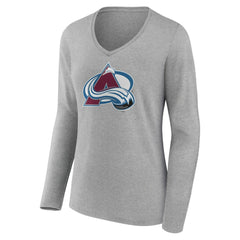 Colorado Avalanche Women's Primary Logo Team Long Sleeve V-Neck T-Shirt Online