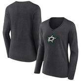 Dallas Stars Women's Primary Team Logo Long Sleeve V-Neck T-Shirt Outlet