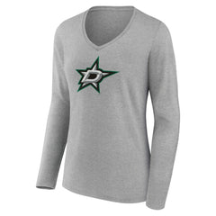 Dallas Stars Women's Primary Logo Team Long Sleeve V-Neck T-Shirt Sale