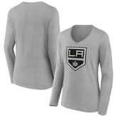 Los Angeles Kings Women's Primary Logo Team Long Sleeve V-Neck T-Shirt Sale