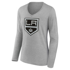 Los Angeles Kings Women's Primary Logo Team Long Sleeve V-Neck T-Shirt Sale