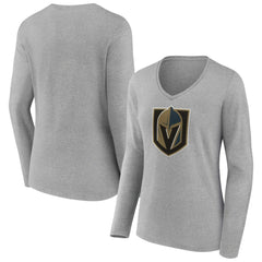 Vegas Golden Knights Women's Primary Logo Team Long Sleeve V-Neck T-Shirt Discount
