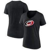Carolina Hurricanes Women's Team Primary Logo V-Neck T-Shirt Outlet