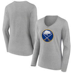 Buffalo Sabres Women's Primary Logo Team Long Sleeve V-Neck T-Shirt Discount