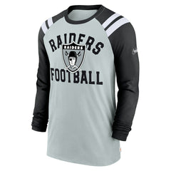 Las Vegas Raiders Nike Classic Arc Raglan Tri-Blend Long Sleeve T-Shirt