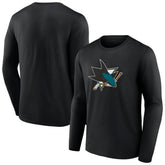 San Jose Sharks Primary Logo Team Long Sleeve T-Shirt Discount