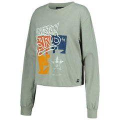 Houston Astros The Wild Collective Women's Cropped Long Sleeve T-Shirt | MLB Sale
