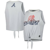 Atlanta Braves The Wild Collective Women's Twisted Tie Front Tank Top | MLB Outlet