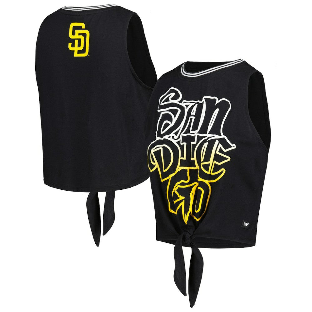 San Diego Padres The Wild Collective Women's Twisted Tie Front Tank Top | MLB Outlet