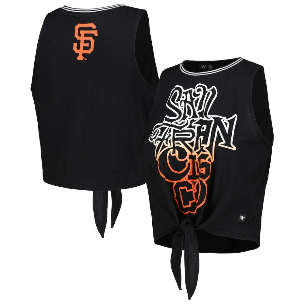 San Francisco Giants The Wild Collective Women's Twisted Tie Front Tank Top | MLB On Sale