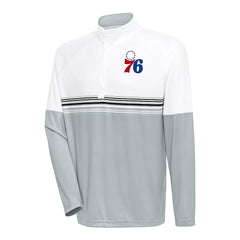Philadelphia 76ers Antigua Bender Quarter-Zip Pullover Top For Sale