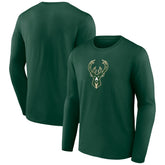 Milwaukee Bucks Primary Team Logo Long Sleeve T-Shirt Discount