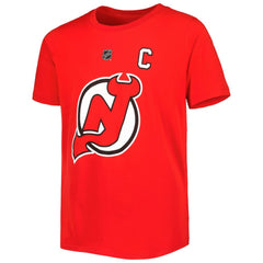 Nico Hischier New Jersey Devils Youth Player Name & Number T-Shirt For Sale