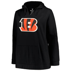 Cincinnati Bengals Joe Burrow Profile Women's Plus Size Player Name & Number Pullover Hoodie