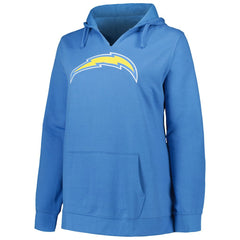 Los Angeles Chargers Justin Herbert Profile Women's Plus Size Player Name & Number Pullover Hoodie