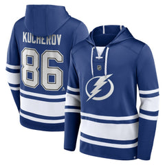 Nikita Kucherov Tampa Bay Lightning Fanatics Name & Number Lace-Up Pullover Hoodie On Sale