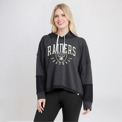 Las Vegas Raiders Fanatics Women's Lightewight Modest Crop Lounge Helmet Arch Pullover Hoodie