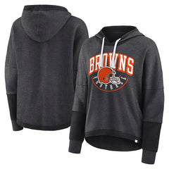 Cleveland Browns Fanatics Women's Lightewight Modest Crop Lounge Helmet Arch Pullover Hoodie