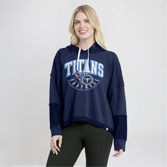 Tennessee Titans Fanatics Women's Lightewight Modest Crop Lounge Helmet Arch Pullover Hoodie