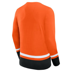 Philadelphia Flyers Fanatics Back Pass Lace-Up Long Sleeve T-Shirt On Sale