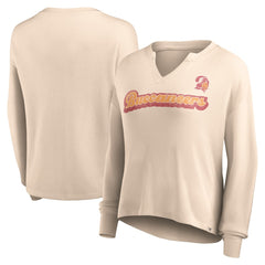 Tampa Bay Buccaneers Fanatics Women's Go For It Notch Neck Waffle Knit Lightweight Long Sleeve T-Shirt
