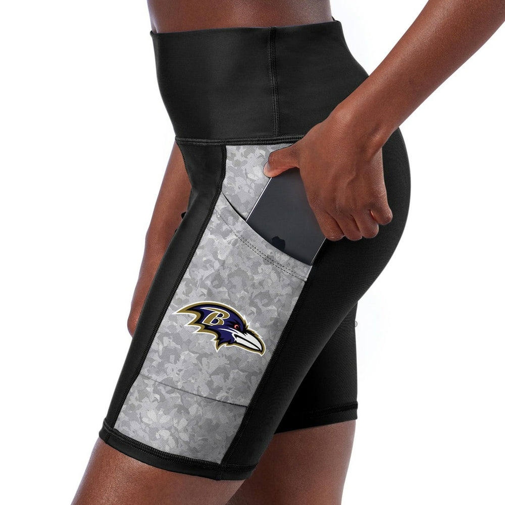 Baltimore Ravens Certo Women's High Waist Logo Two-Pocket Biker Shorts