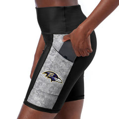 Baltimore Ravens Certo Women's High Waist Logo Two-Pocket Biker Shorts