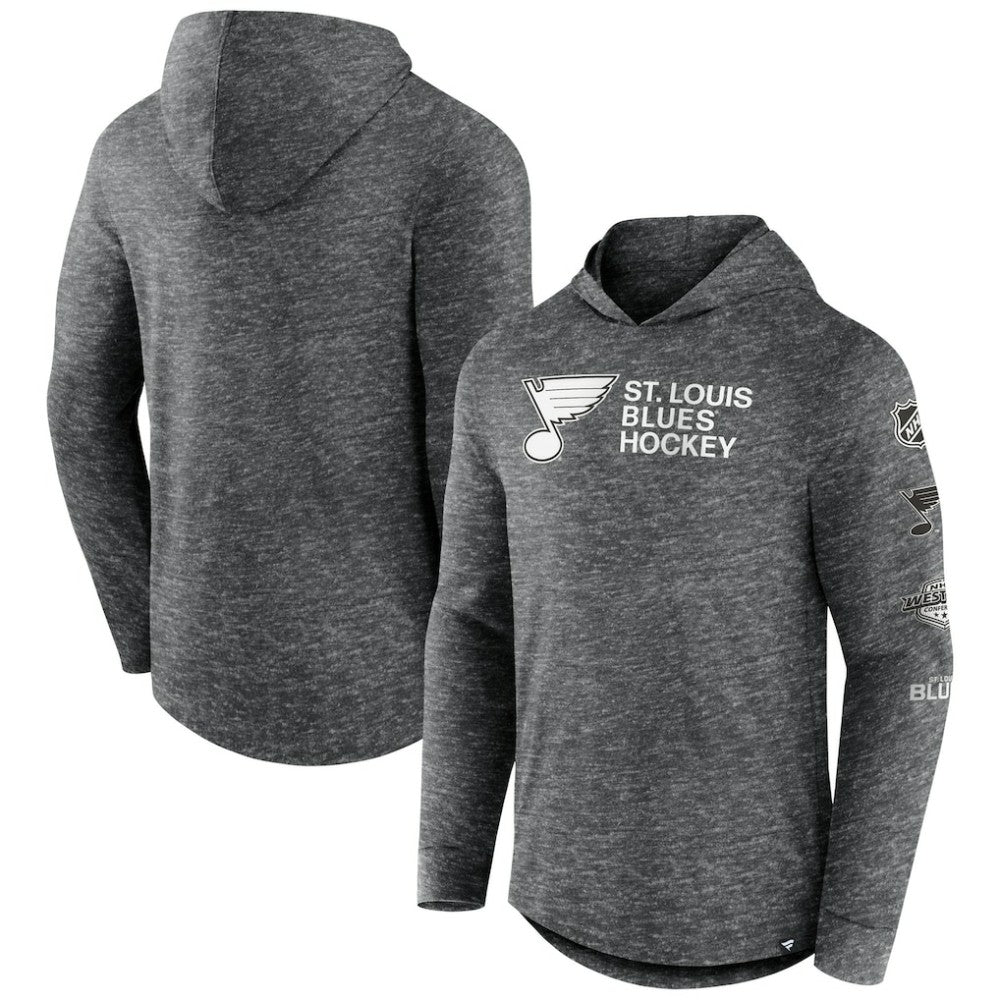 St. Louis Blues Fanatics Stacked Long Sleeve Hoodie T-Shirt Outlet