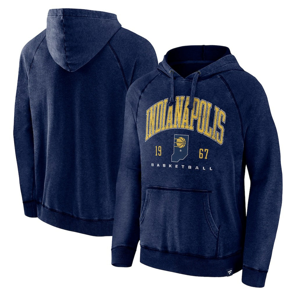 Indiana Pacers Foul Trouble Snow Wash Raglan Pullover Hoodie On Sale