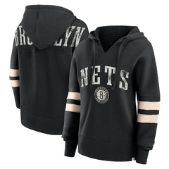 Brooklyn Nets Women's Bold Move Dolman V-Neck High Hip Hoodie Online